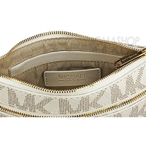 michael kors jet set large wristlet in vanilla cream|Michael Kors women's jet set item LG crossbody.